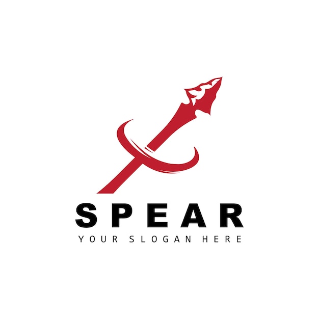 Spear Logo Hunting Gear Design Arrow War Weapon Product Brand Vector