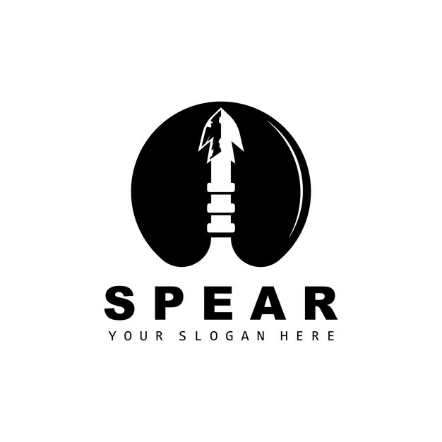 Spear Logo Hunting Gear Design Arrow War Weapon Product Brand Vector