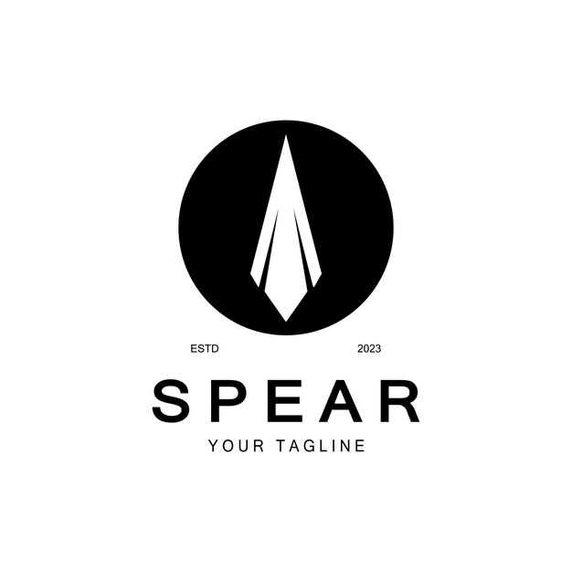 Spear logo icon vector illustration designHead spear logo vintage illustration design vector