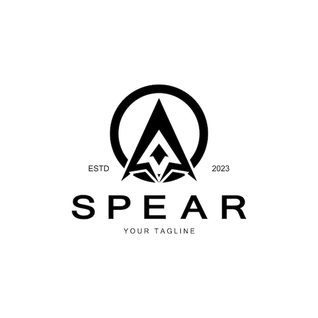 Spear logo icon vector illustration designHead spear logo vintage illustration design vector