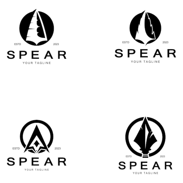 Vector spear logo icon vector illustration designhead spear logo vintage illustration design vector