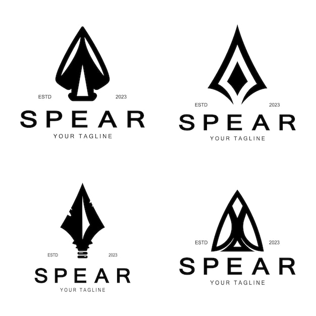 Vector spear logo icon vector illustration designhead spear logo vintage illustration design vector