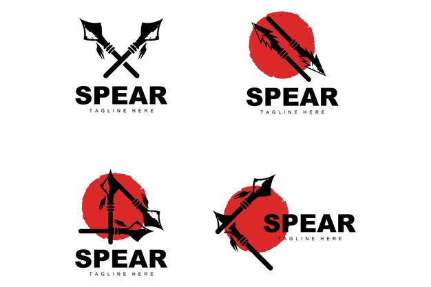 Spear Logo Long Range Throwing Weapon Target Icon Design Product And Company Brand Icon Illustration