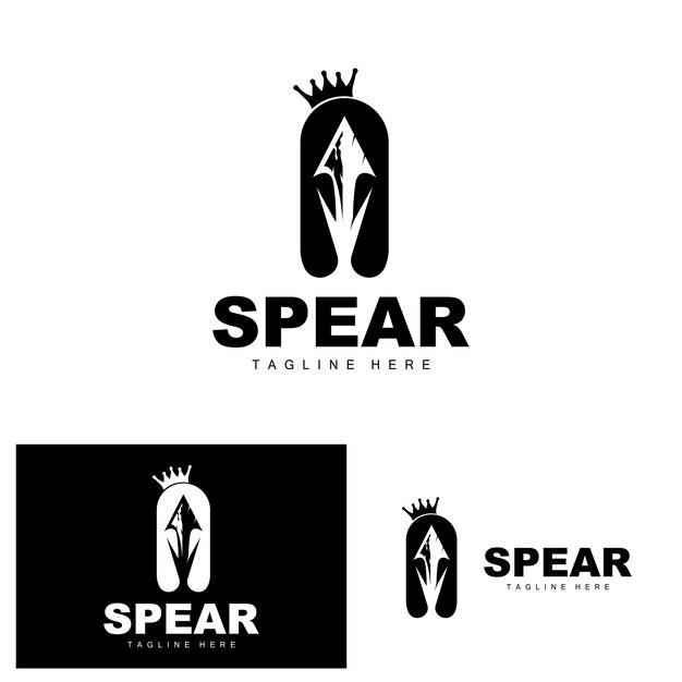 Vector spear logo long range throwing weapon target icon design product and company brand icon illustration