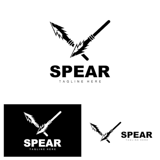 Spear logo long range throwing weapon target icon design product and company brand icon illustration