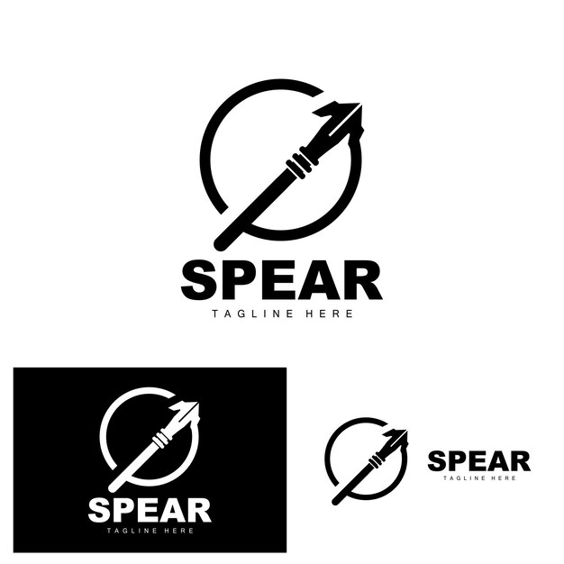 Spear Logo Long Range Throwing Weapon Target Icon Design Product en Company Brand Icon Illustration