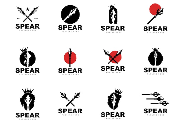 Spear Logo Long Range Throwing Weapon Target Icon Design Product en Company Brand Icon Illustration