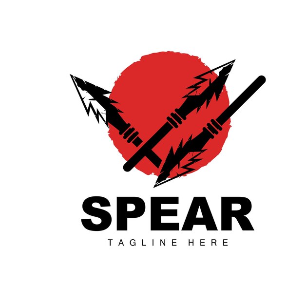 Spear Logo Long Range Throwing Weapon Target Icon Design Product en Company Brand Icon Illustration