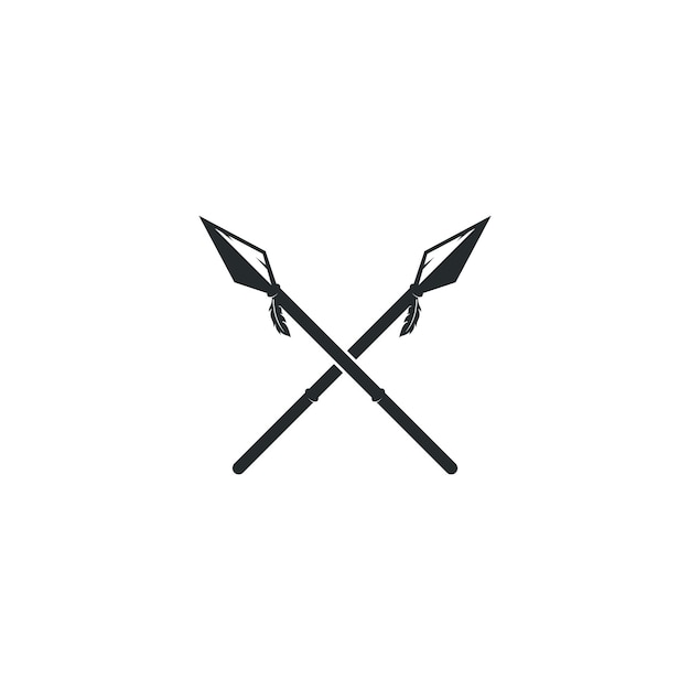 Шаблон векторной иконки логотипа копья