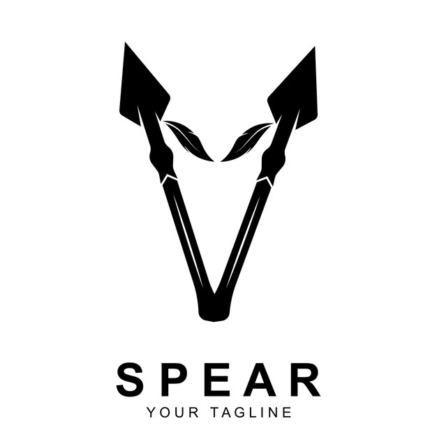 Spear logo vector with slogan template