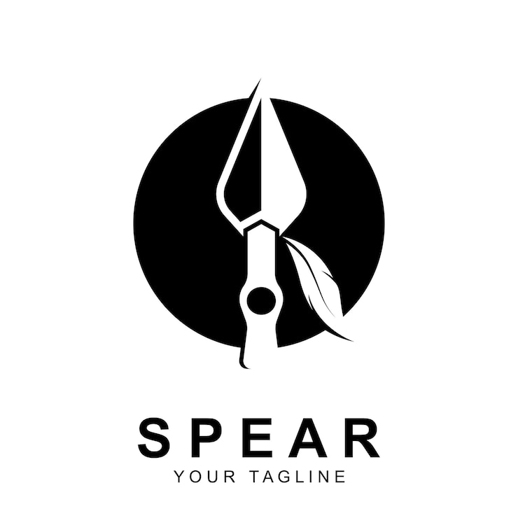 Vector spear logo vector with slogan template