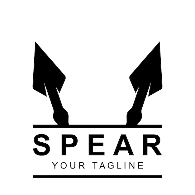 Spear logo vector with slogan template