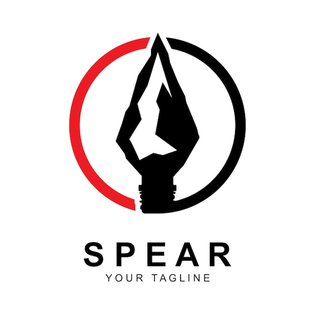 Spear logo vector with slogan template