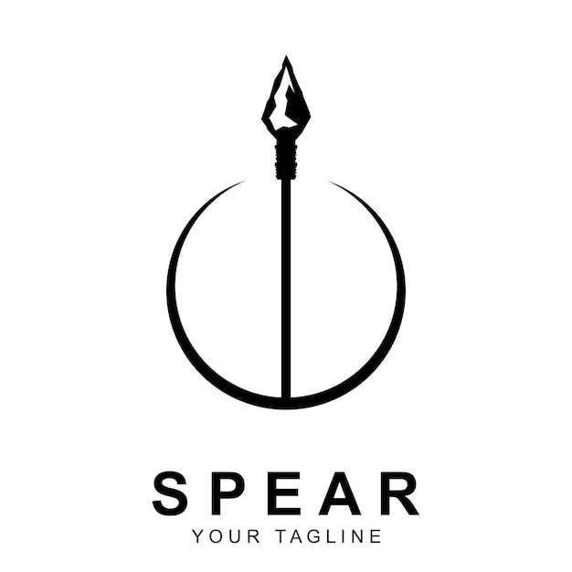 Spear logo vector with slogan template