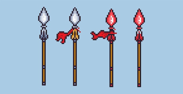 Vector spear tool weapon vector in pixel art