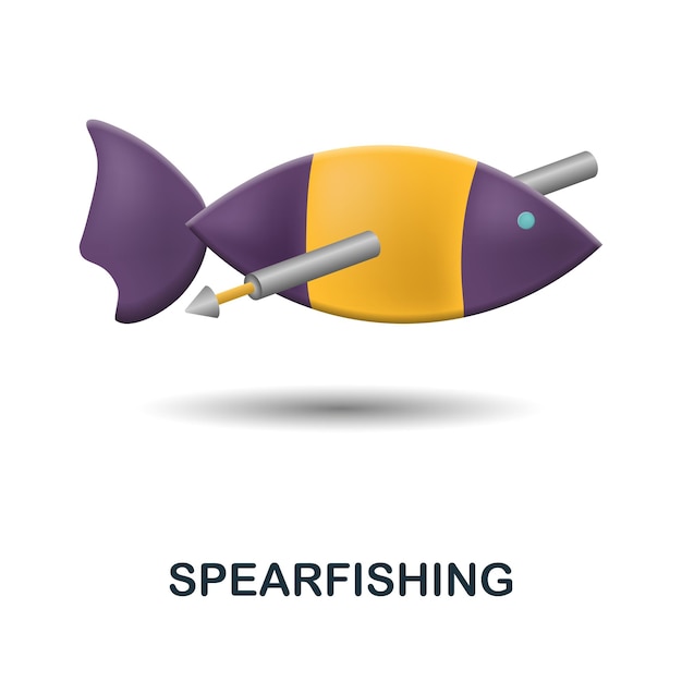 Spearfishing icon 3d illustration from fishing collection Creative Spearfishing 3d icon for web design templates infographics and more