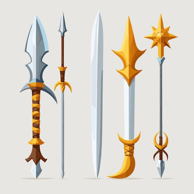 Vector spears and polearms vector