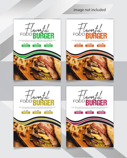 Speciaal burger promotie flyer ontwerp en restaurant voedsel menu poster ontwerp sjabloon