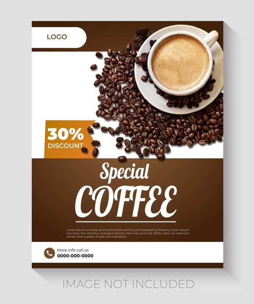 Vector speciaal koffiehuis drankje menu promotie sjabloonontwerp
