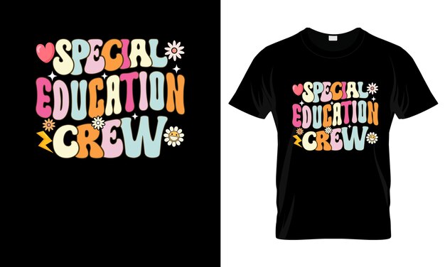 Speciaal onderwijs cerw kleurrijke grafische t-shirt groovy t-shirt design