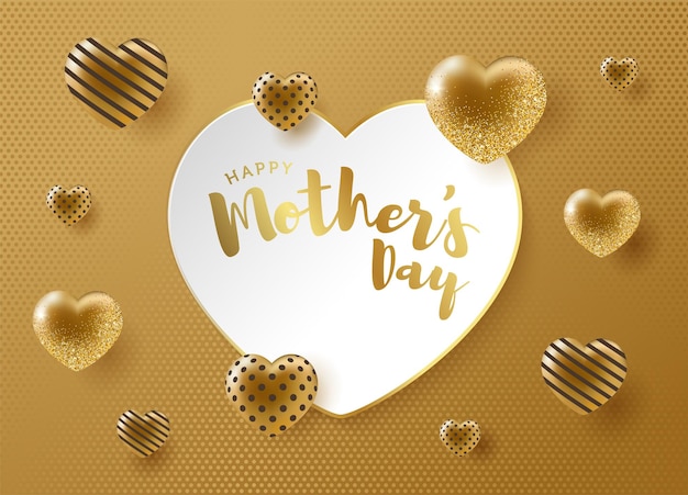 Speciaal ontwerp voor moeders met gouden harten en Happy Mothers day