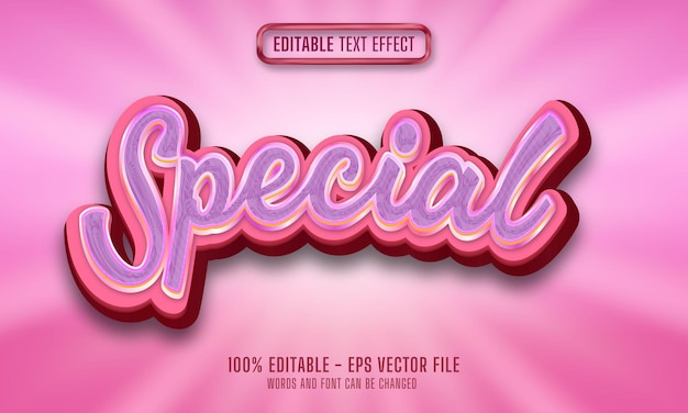 Special 3d vector editable text effect