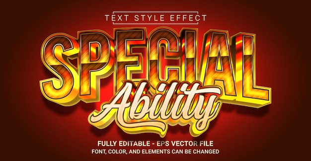 Vector special ability text style effect editable graphic text template