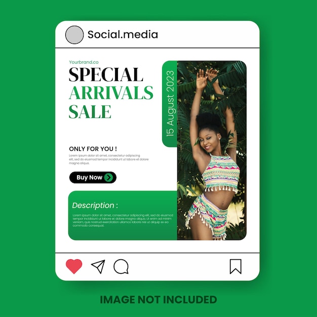 Special arrivals sale instagram posts vector template