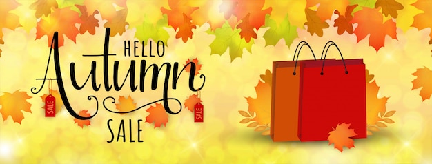 Vettore banner di vendita autunno speciale. illustrazione con foglie d'autunno.