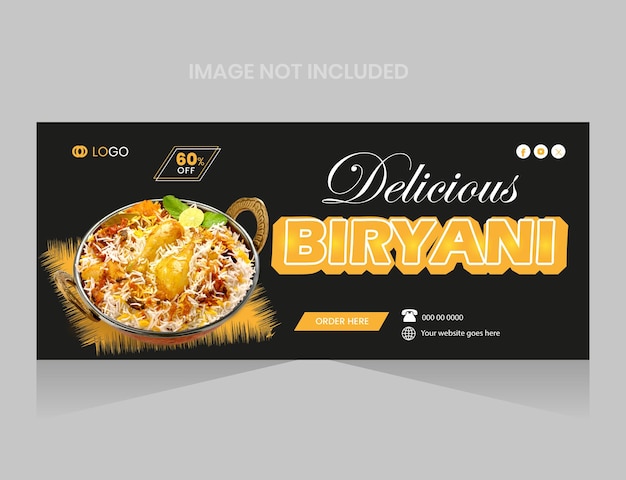 Vector special biryani food billboard design