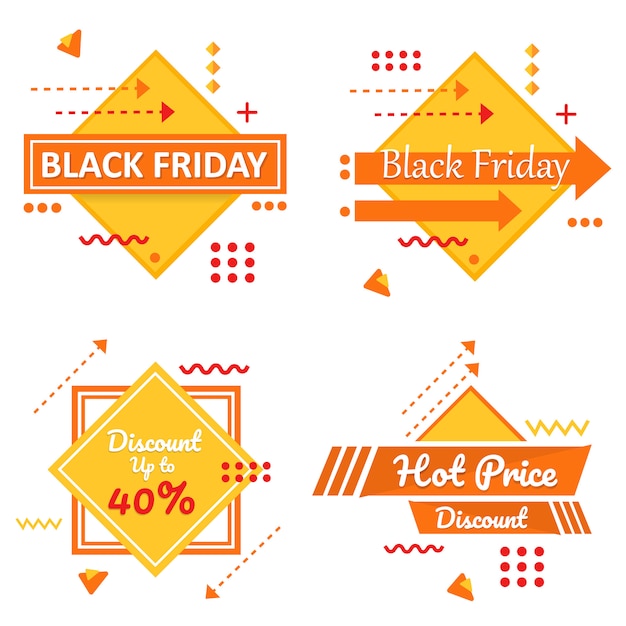 Special black friday yellow banner set vector