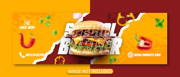 Copertina del menu hamburger speciale e modello di menu fast food flyer design vettore premium