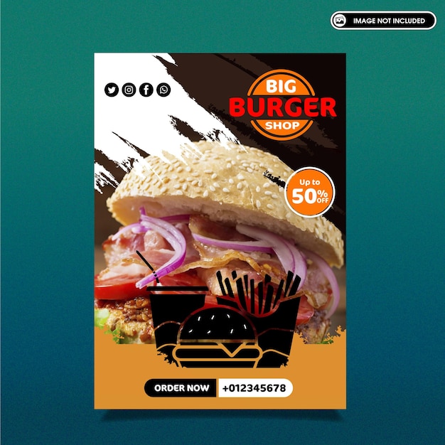 Vector special burger promotional flyer template