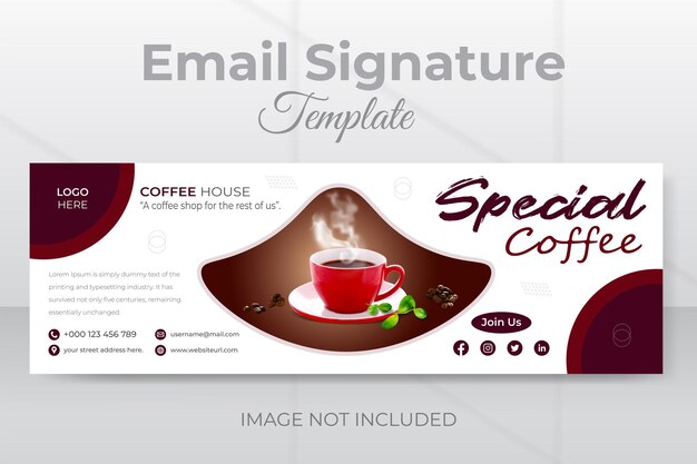 Special coffee sale email signature banner template