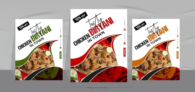 Special delicious biryani Flyer design and restaurant fast food menu poster design template