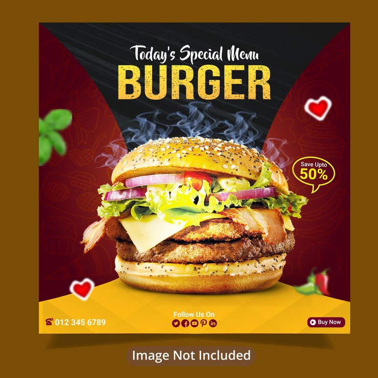 Special Delicious burger social media Benner design template