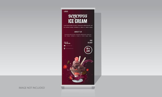 Special delicious food collection roll up banner stand food menu exhibition flyer template