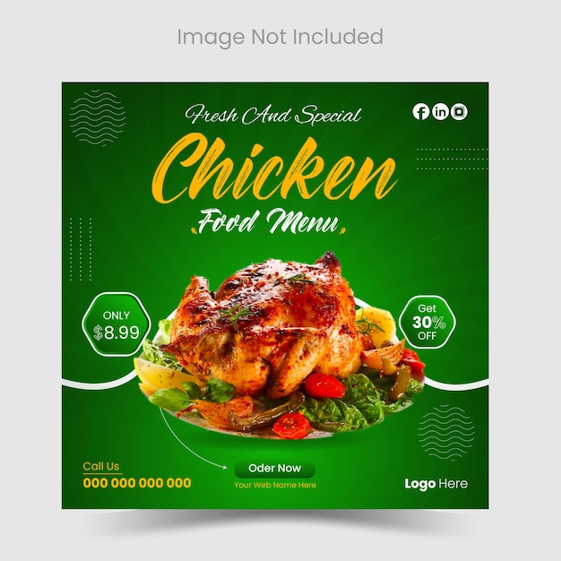 Special delicious food menu social media Instagram post design template vector