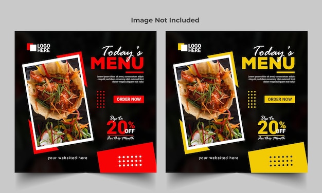 Special delicious food social media banner post template design.