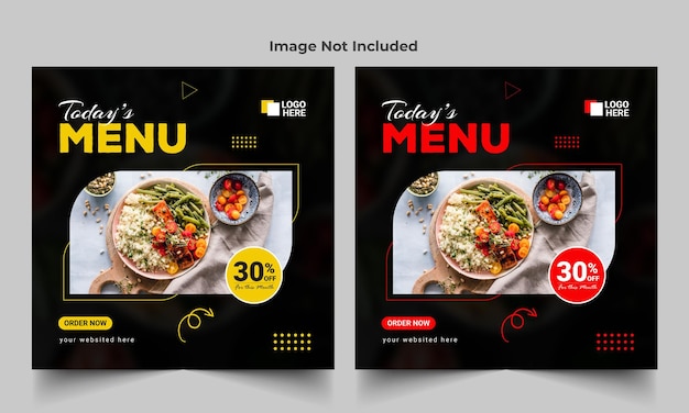 Special delicious food social media banner post template design.