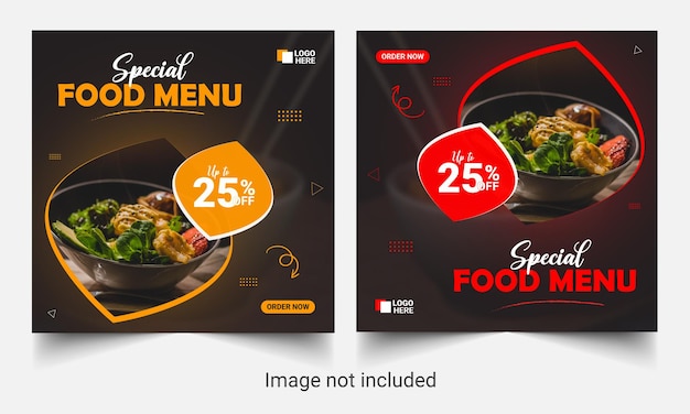 Special delicious food social media banner post template design.