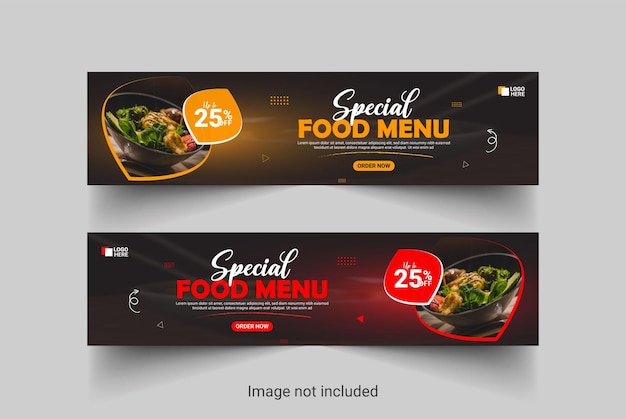 Vector special delicious food social media banner post template design.