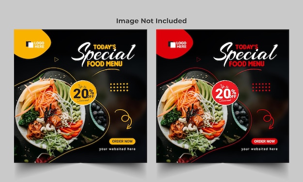 Special delicious food social media banner post template design.