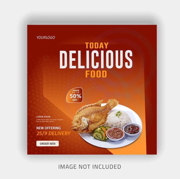 Special delicious food social media banner post template