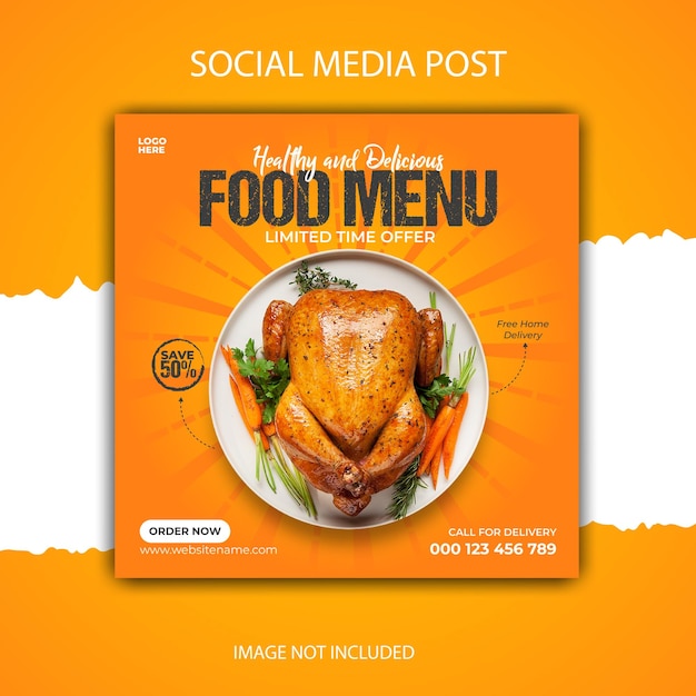 Modello di post banner social media cibo delizioso speciale