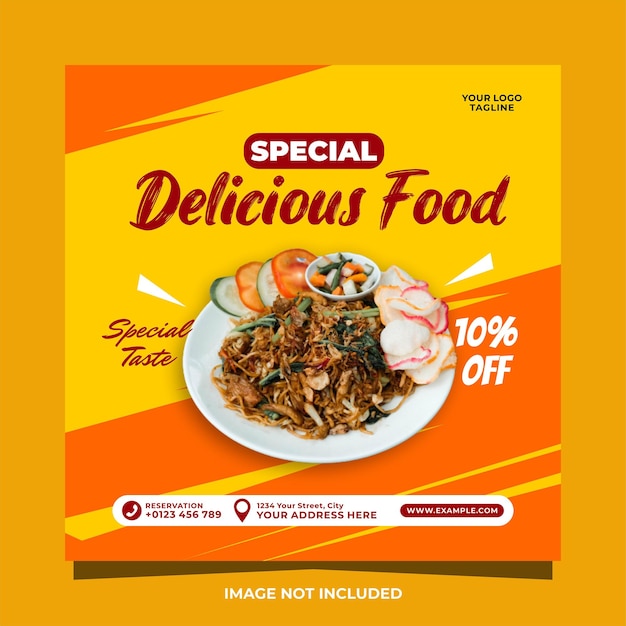 Vector special delicious food social media banner post vector template design