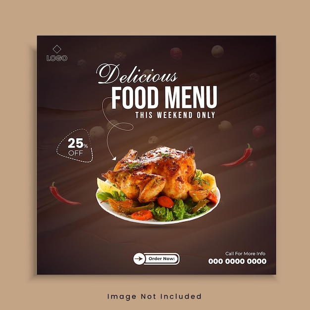 Vector special delicious food social media and product social post template