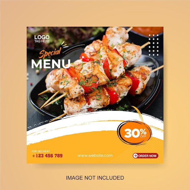 Special delicious food social media promotion banner post design