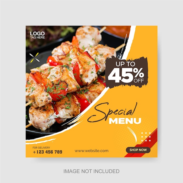 Special delicious food social media promotion banner post design