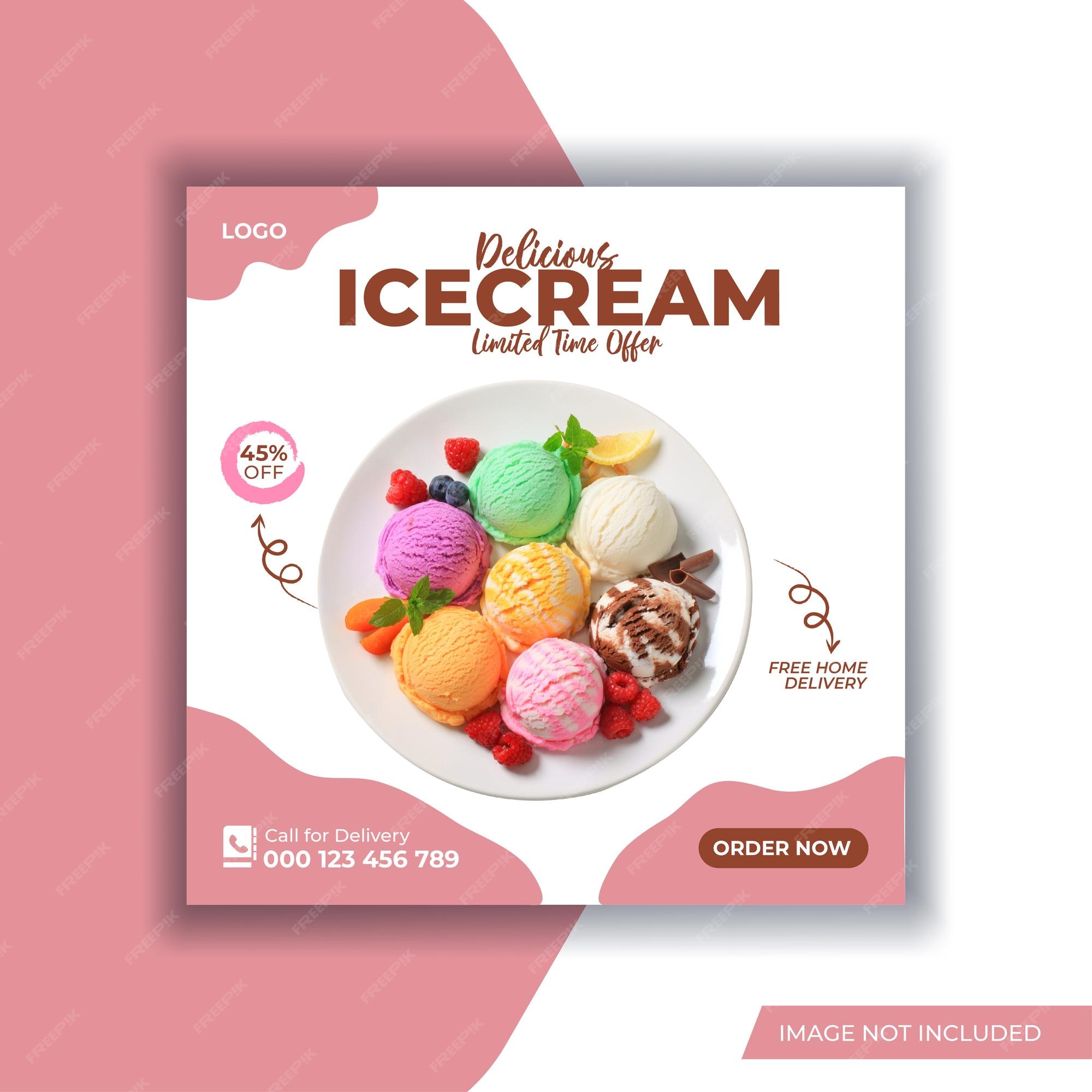 Ice Cream Social Media Post PSD Templates